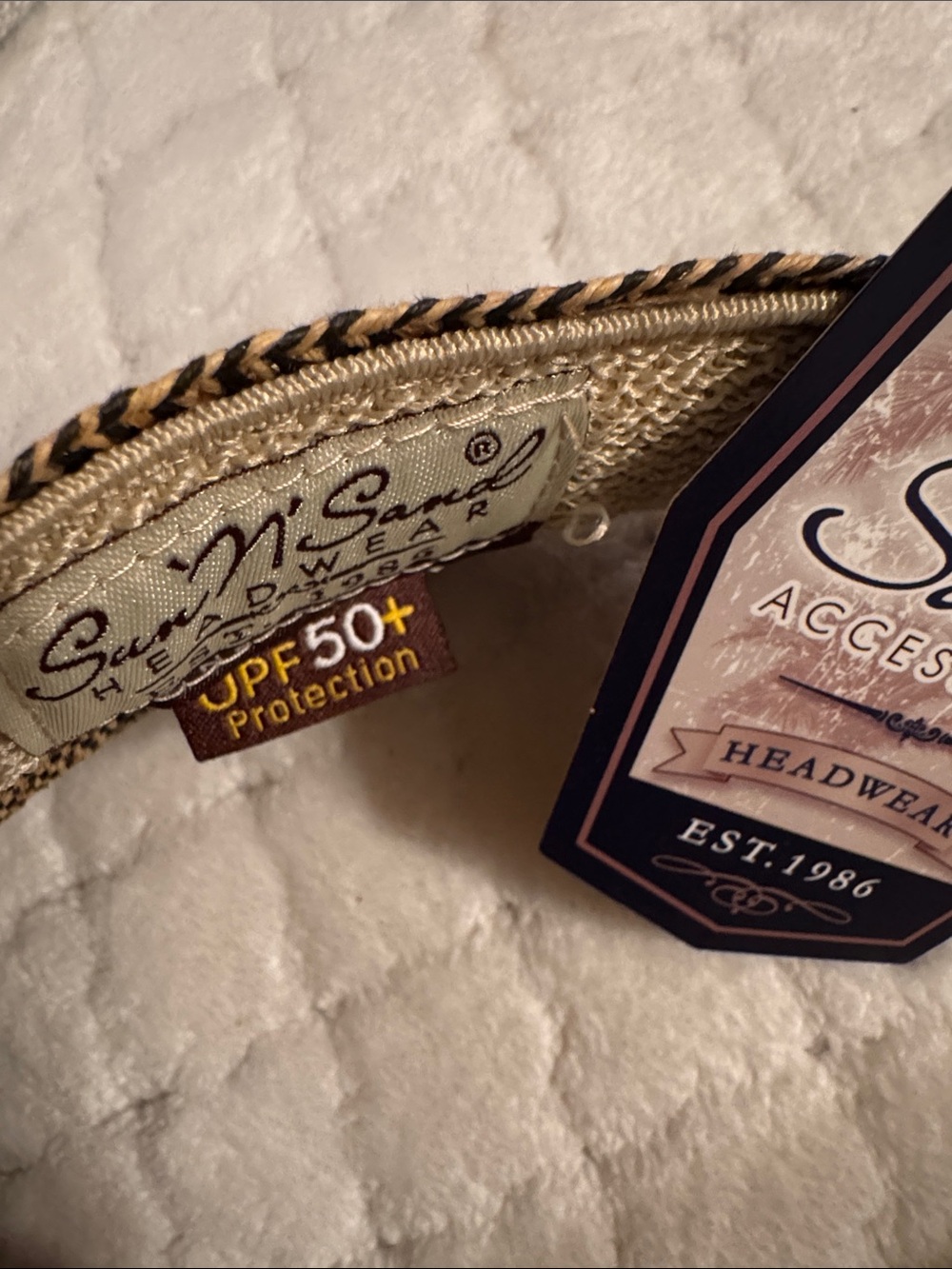 San Diego Hat Company Woven Chain-Trim UPF Protection 50 Visor-NWT in Tan - Picture 7 of 8